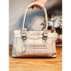 Coach White Leather Penelope tote
